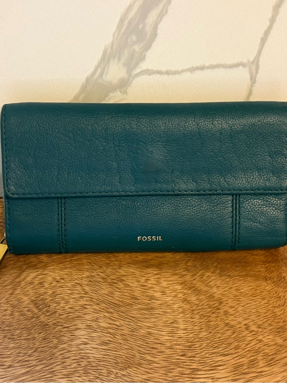 Fossil Jori Flap Clutch/Wallet Lite Hide Pebbled Leather